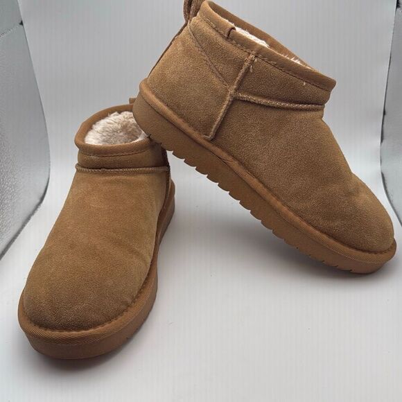 CUSHIONAIRE Women's Hip 2 Genuine SuedeβAnkle Snow Boots SIZE 7 CHESTNUT PREOWNE - Picture 6 of 7